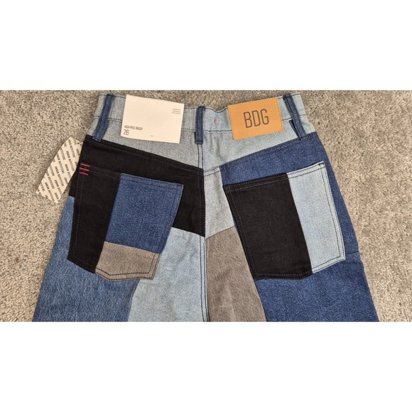 NWT Urban Outfitters BDG Patchwork High Rise Baggy Jeans Women 26x31 Boho Hippie - Picture 9 of 13